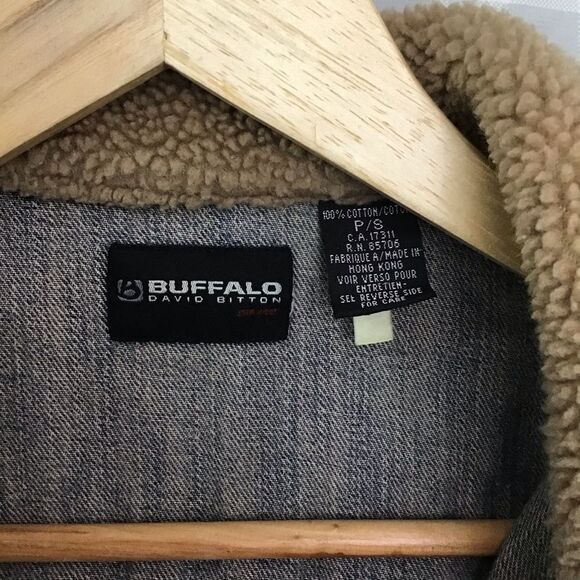 BUFFALO David Bitton jeans jacket denim Sherpa collar small 100% cotton small - Picture 3 of 12
